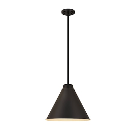 Z-Lite Eaton 1 Light Pendant, Matte Black 6011P18-MB